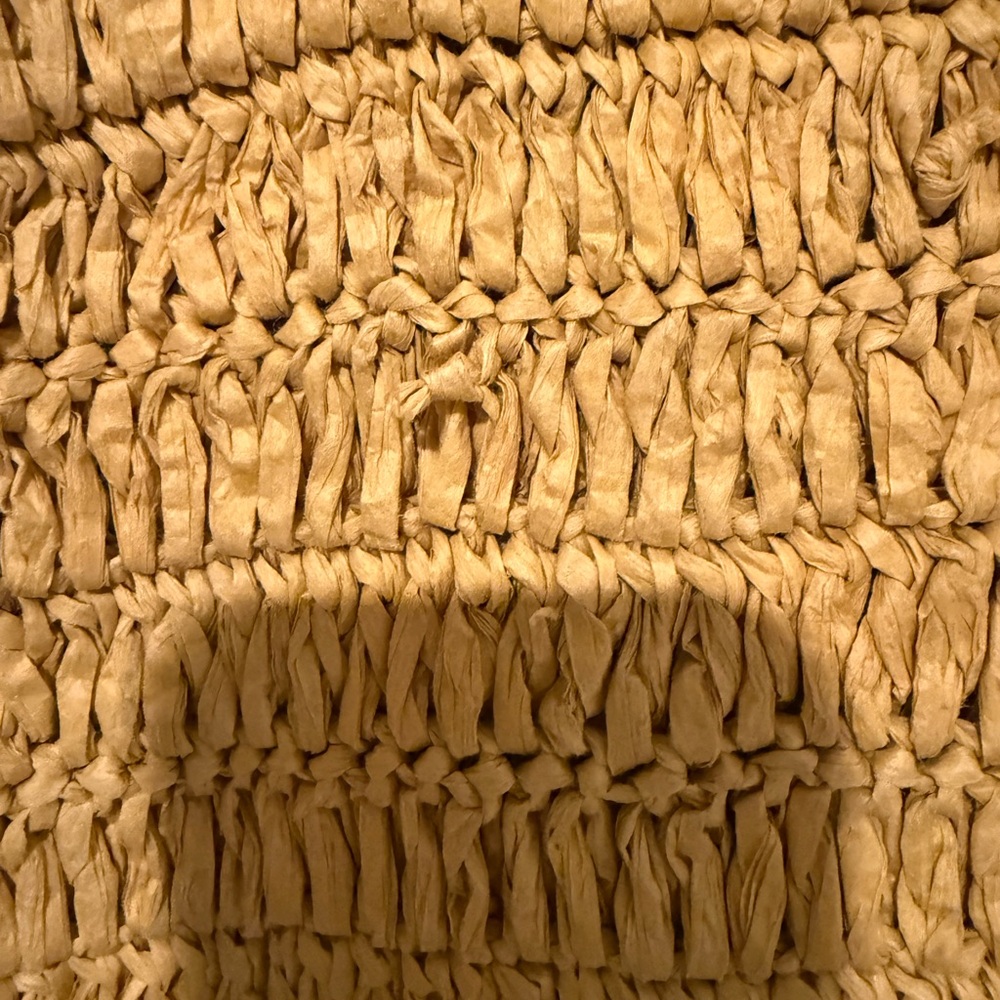 Anthropologie Rosalita Rafia Yellow Fringe Tote Bag - Picture 6 of 16